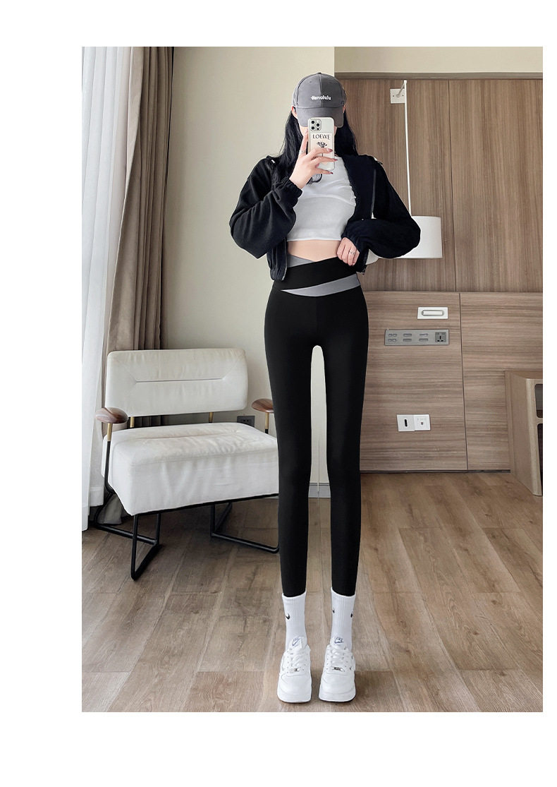 大码裤装 鲨鱼裤女春季外穿打底裤夏季高腰瑜伽芭比裤子大码胖mm200斤黑色