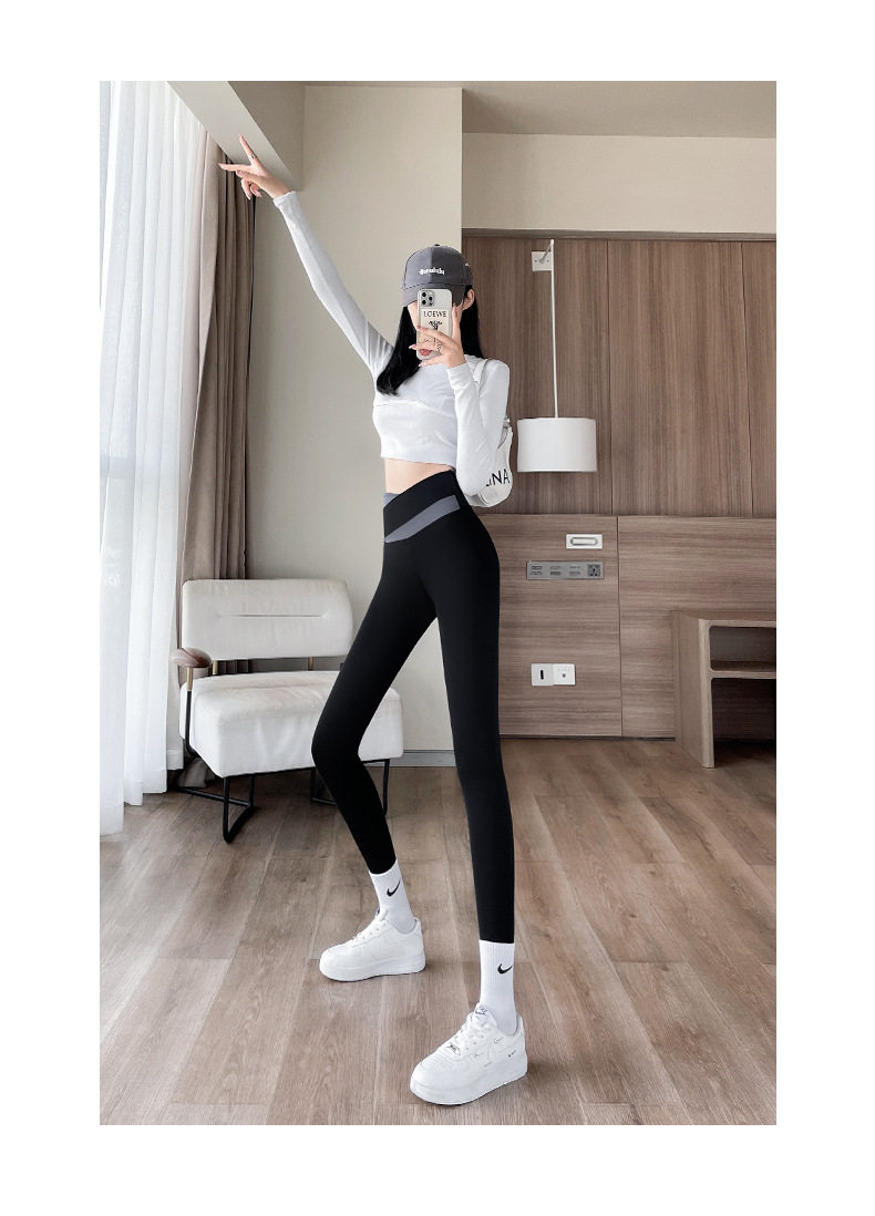 大码裤装 鲨鱼裤女春季外穿打底裤夏季高腰瑜伽芭比裤子大码胖mm200斤黑色