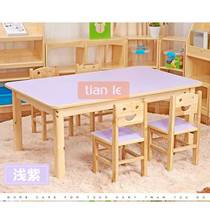 Rectangular table childrens color game table six-person desk and chair early education training painting learning table kindergarten solid wood