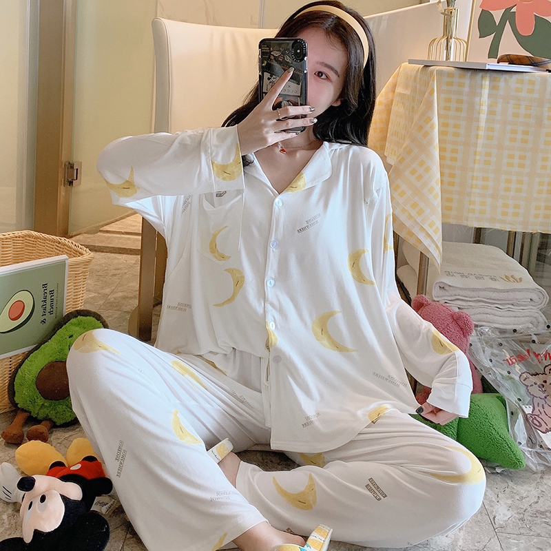 Model, a pregnant woman's pajamas summer after birth, in June 7, spring and autumn breastfeeding home to breastfeed moon suit 5