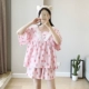 Bà bầu đồ ngủ mùa hè mỏng gạc cotton ngắn tay ngắn quần áo cho con bú dịch vụ nhà tháng quần áo thời kỳ mang thai phù hợp - Giải trí mặc / Mum mặc