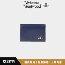 West Taivienne Vivienne Vivian Saturn wallet Small Pets Calf Leather Document Clip Casual Cardbag Business Card Bag