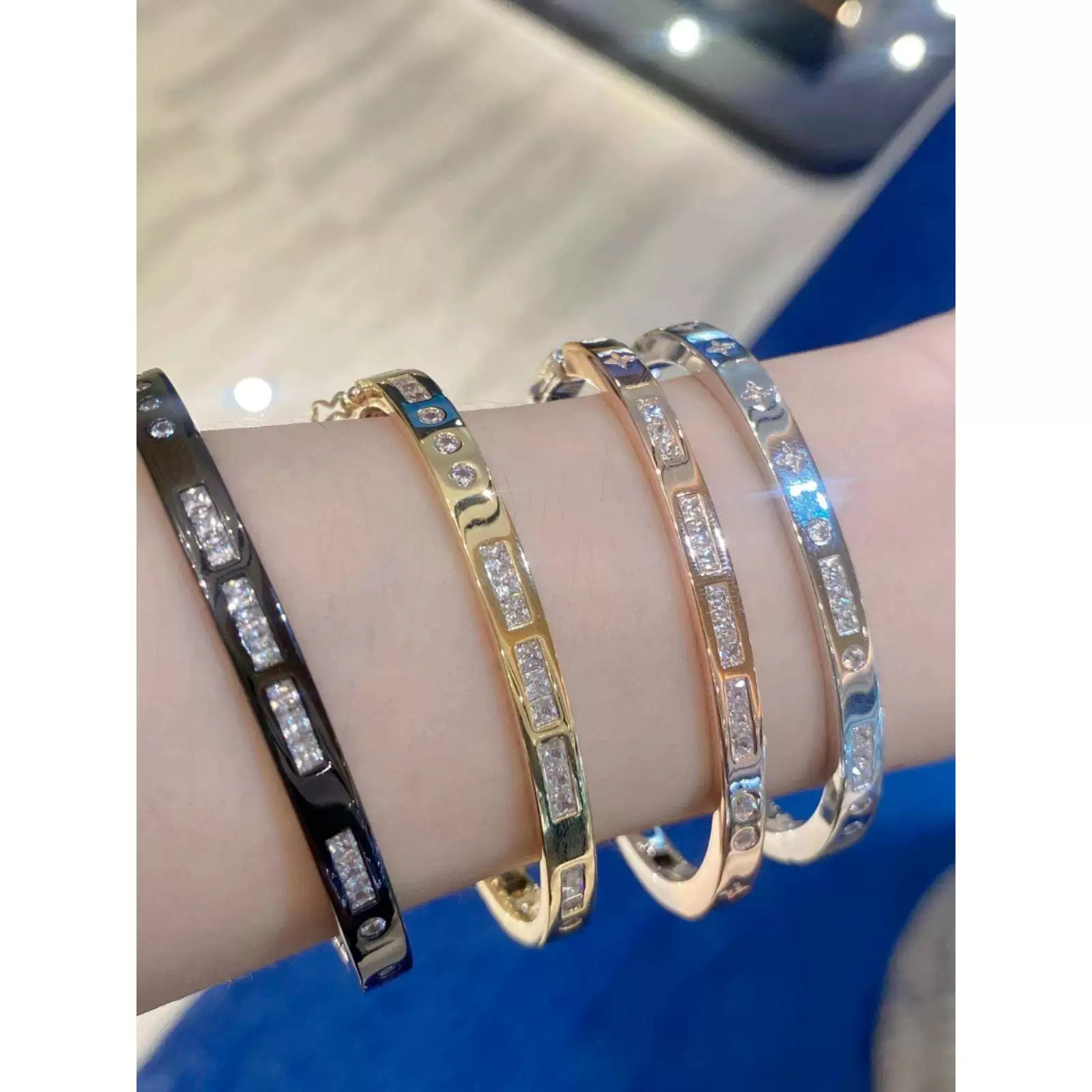 Кольцо APM MONACO три кольца розовое золото, браслеты для бега S925 Silver Merm Code Plash Diamond Platform Женские