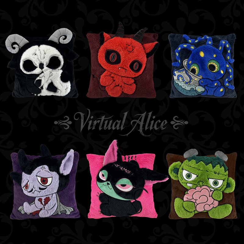 Alice Dark Gothic Subculture Cartoon Niche Grim Reaper Red Devil Octopus Plush Toy Home Pillow Cushion