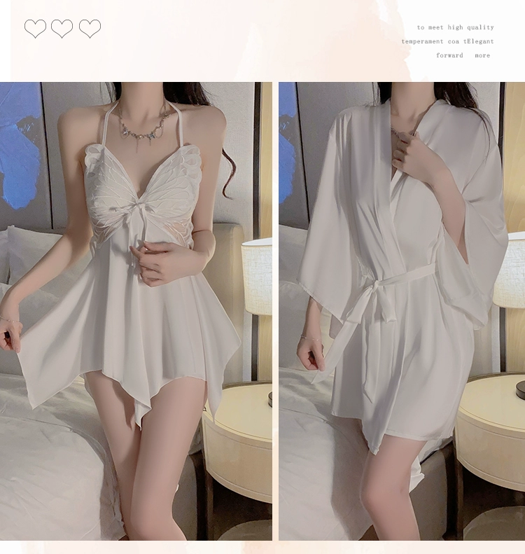 đồ ngủ sesy Bộ Đồ Ngủ Gợi Cảm Quần Lót Nữ Có Miếng Đệm Mút Tập Hợp Năm 2023 Băng Mới Nơ Nguyên Chất Desire Suspender Váy Ngủ Cặp Đôi đồ ngủ cosplay nữ sinh kèm tất đồ ngủ nữ cosplay