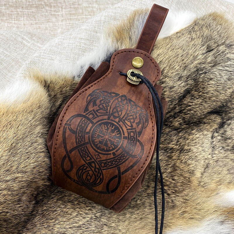 Viking-Style Medieval Cosplay Pouch That Can Be Hung on a Belt, Waist Bag, Coin Purse, Vintage Waist Bag, and Collectible Item Pouch