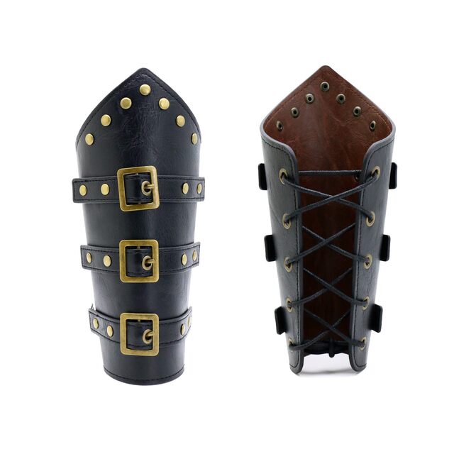 European medieval retro knight wristband, armband, retro waist bag, gloves, COS stage costume props