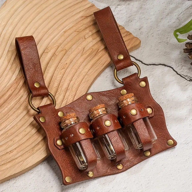 Medieval Potion Bottle Pendant Steampunk Magic Bottle Retro Cork Water Bottle Bag Cos Props Stage Accessories