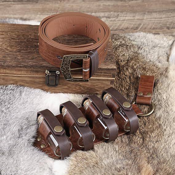 Medieval Alchemy Magic Bottle Hanging Bag Belt Set Nordic Viking Style Retro Cos Role-Playing Props
