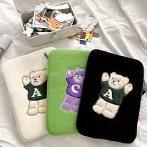 New Korean cute storage bear notebook-inch tablet bag liner bag protective cover half-dimensional