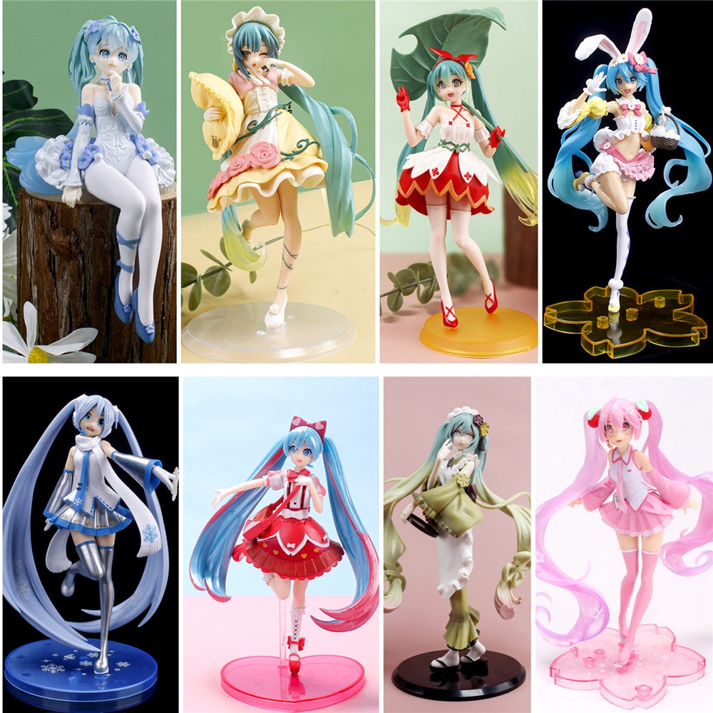 Hatsune figure beautiful girl model anime two-dimensional figure toy birthday gift desktop model chassis ornaments