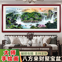 The masters pure hand-painted Feng Shui fortune-enhancing backing cornucopia Chinese painting living room wall decoration hanging painting