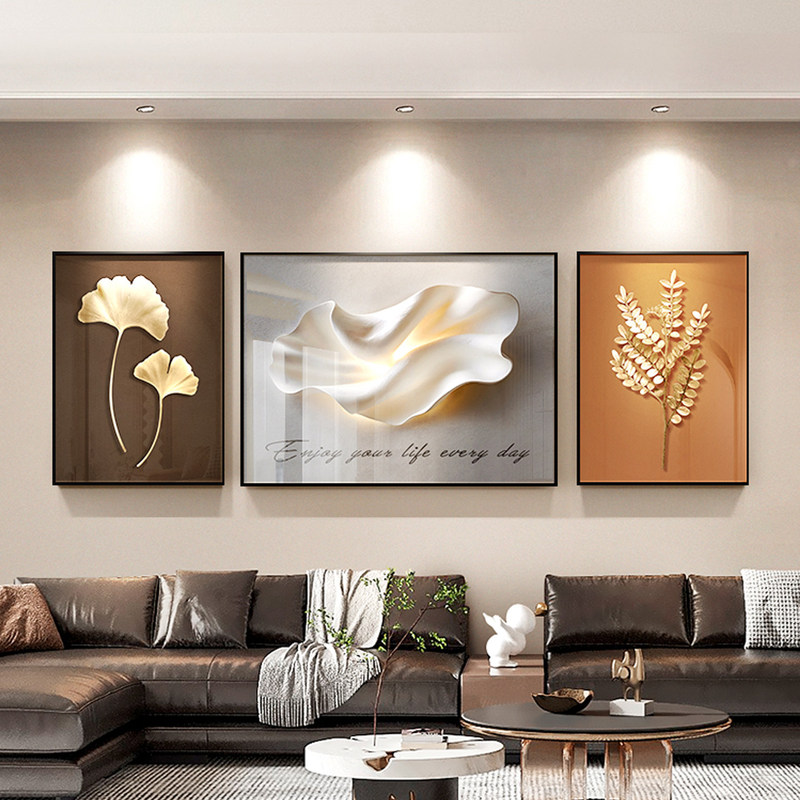 High-End Living Room Decorative Painting 2026 New Model Modern White Wall Soft Decoration Triptych Light Luxury Sofa Background Wall Hanging Painting High-End Living Room Decorative Painting 2026 New Model Modern White Wall Soft Decoration Triptych Light Luxury Sofa Background Wall Hanging Painting