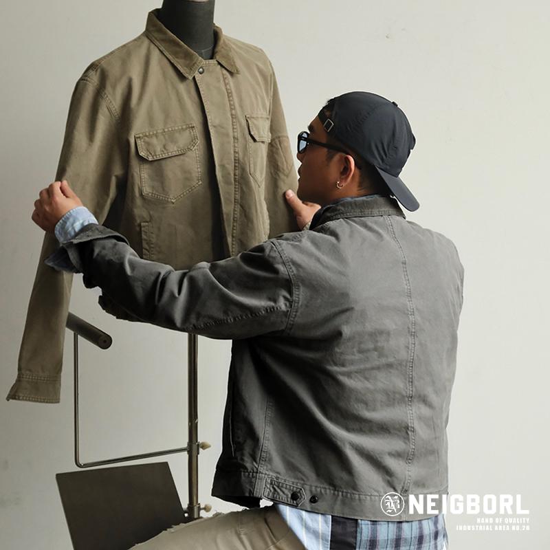【Marines】Neigborl Uncle Zhao's Vintage Washed and Distressed Workwear Short Lapel Casual Jacket