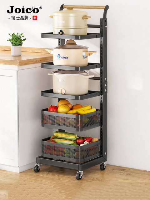 Swiss Joico Kitchen Pot Rack Multi-Layer Storage Rack Floor-Standing Household Multi-Functional Mobile Pot Storage Rack
