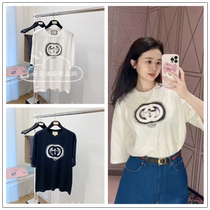 French direct mail Gucci Gucci short-sleeved T-shirt classic double G letter printed LOGOT shirt for men and women