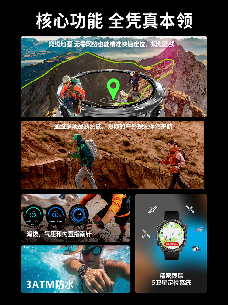 New Outdoor Sports Swimming Diving Huaqiangbei Gps Altitude Pressure Flashlight Blood Sugar Watch Smart Watch