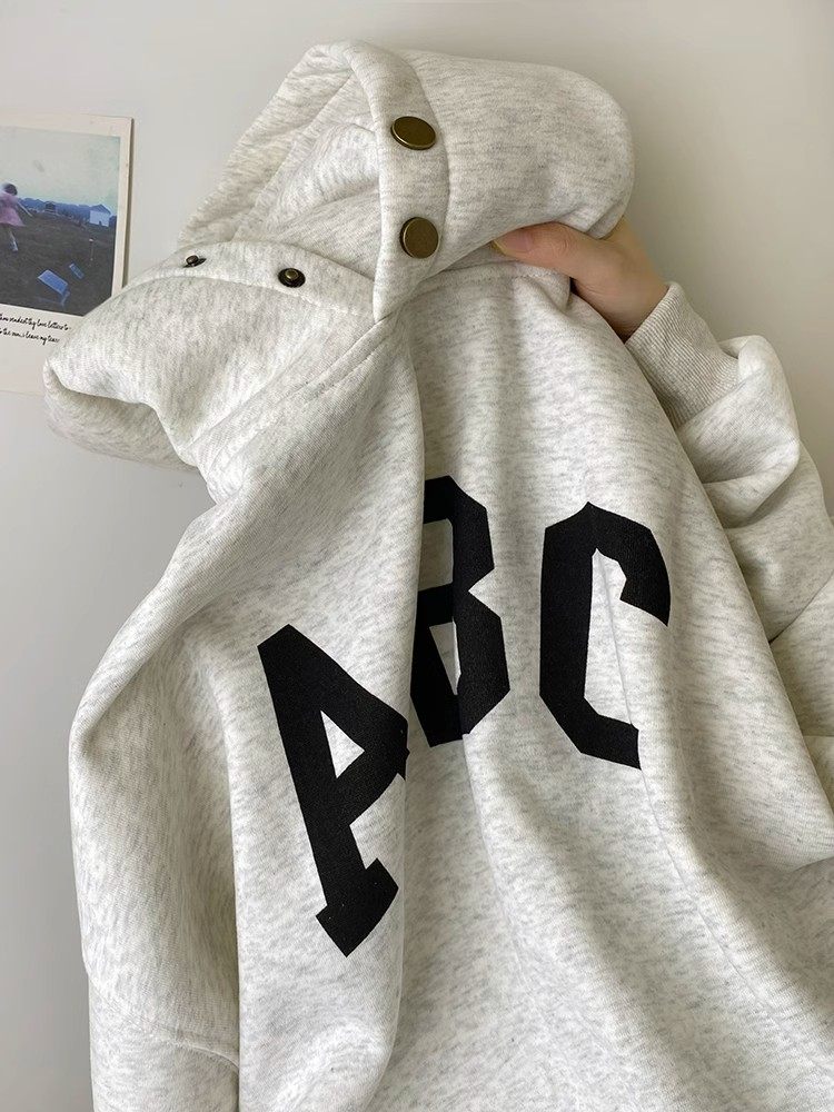 American vintachiac abc with cap necropolis for women's spring autumn and winter plus suede oversize design with little crowblouting blouses-Taobao
