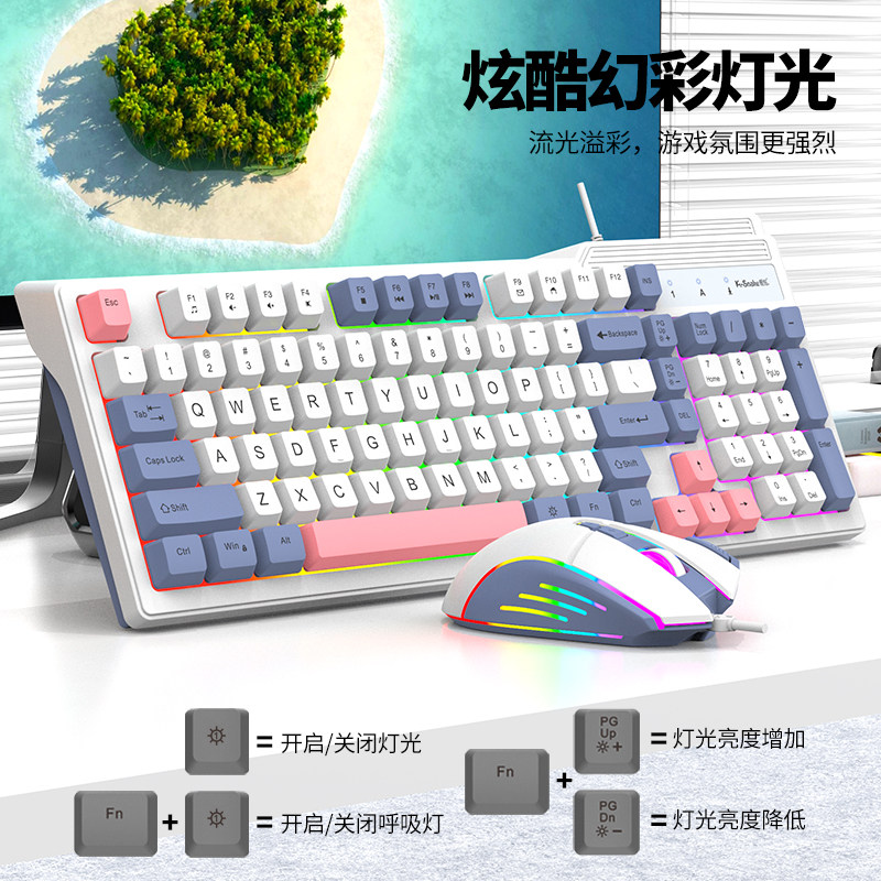 Viper Km800 Pro Wired Gaming Keyboard and Mouse Set for Laptop, Home Use, Luminous, Mechanical Feel