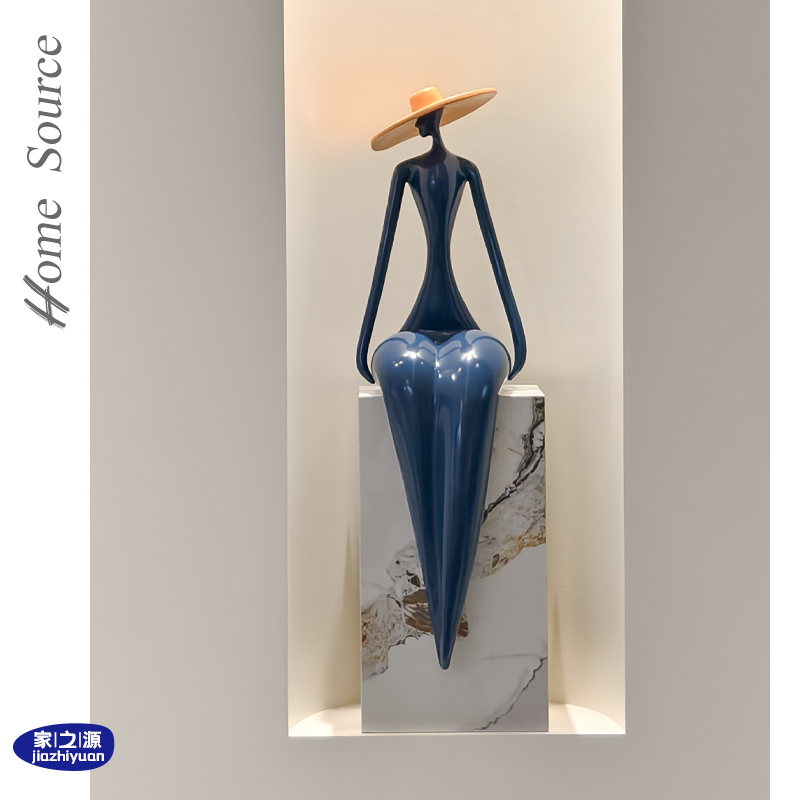 Italian Minimalist Creative Sculpture, Light Luxury Sitting Posture, Long-Legged Abstract Portrait, Living Room Entrance, Light Luxury Soft Decoration, High-End Ornaments