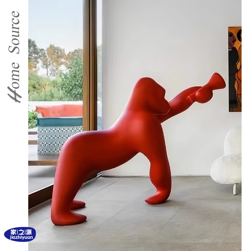 Gorilla Floor Lamp Kingkong Living Room Hotel Model Room Cartoon Animal King Kong Sculpture Decoration Ornaments
