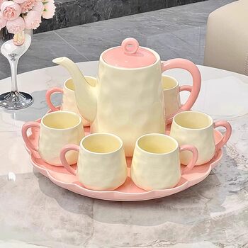 High-looking cream-style ceramic tea set, high-end living room water set, cup, teapot, teacup, housewarming and wedding gift