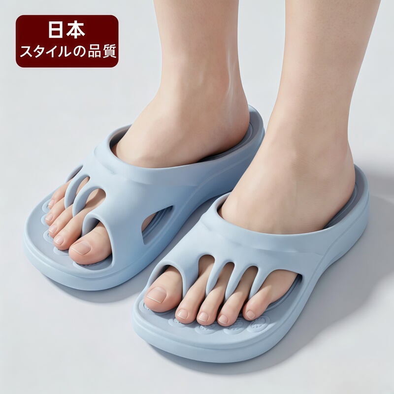 Japanese-Style Five-Toe Slippers for Correcting Hallux Valgus, Arch Support, Toe Separators, Women's Non-Slip Soft-Soled Home Slippers