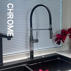 Pull-Out Magnetic Rotating Anti-Splash Household Stainless Steel Kitchen Sink Faucet with Hot and Cold Water for Washing Vegetables