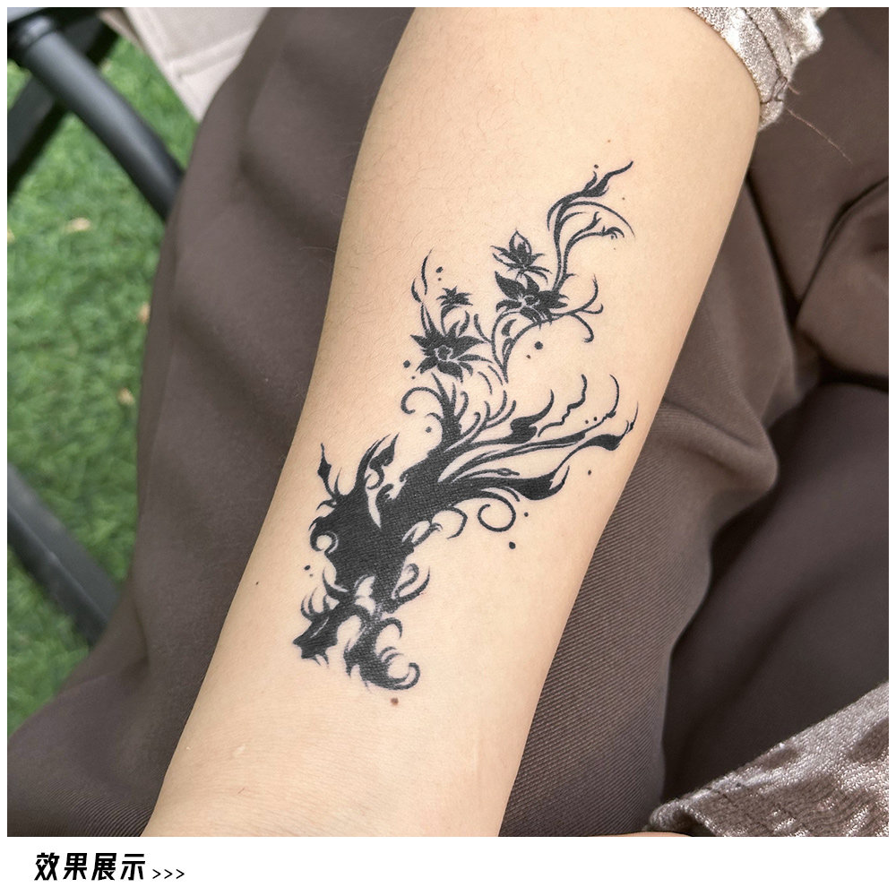 夏日必备！太阳蝴蝶手臂大腿纹身贴纸，持久防水不反光✨_化妆_淘宝美妆网, image size:1000x1000