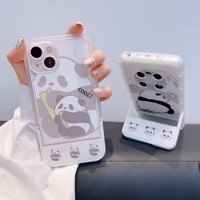 Suitable for Apple 15Promax Mobile Phone Case New iPhone 14 High-End 13Pro Cute 12 Panda 11 Small Fresh 8Plus Creative 7 Invisible Bracket X All-Inclusive XS Protection Xr Set Max