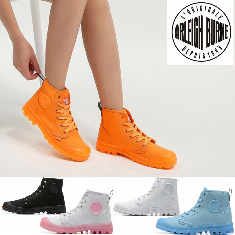 French Trendy Brand Palladium Men's Shoes Genuine Palladium High-Top Casual Canvas Sneakers Workwear Women's Martin Boots