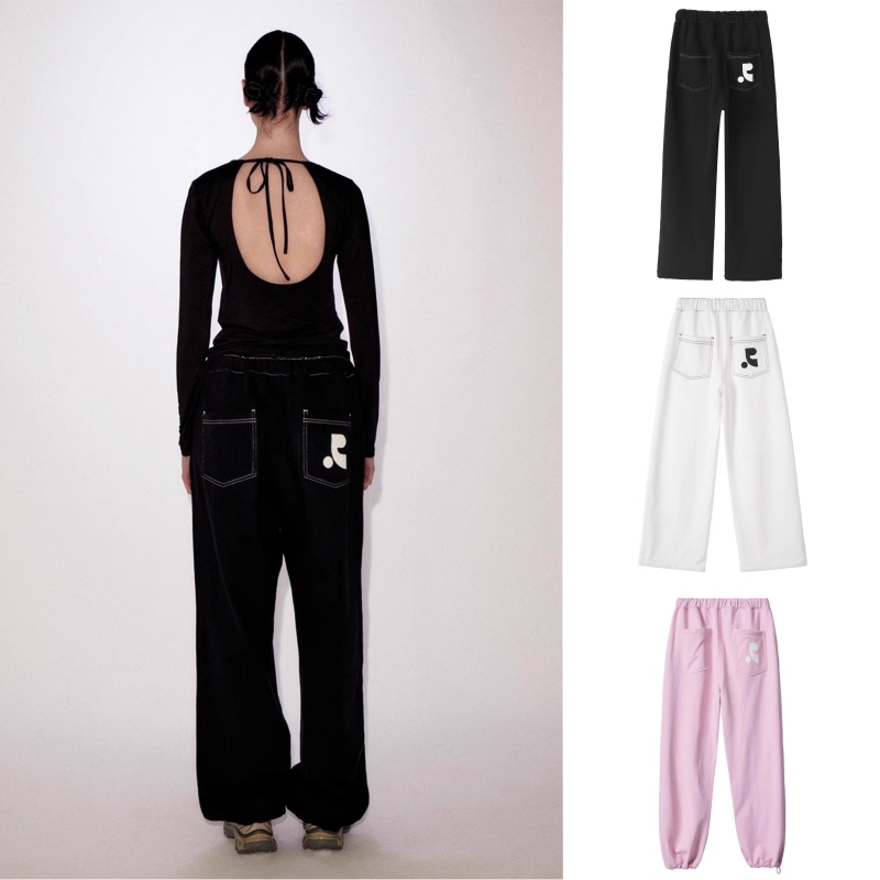 Korean Restandrecreation Elastic Waist Sweatpants Women's Rr Sports Casual Long Pants Loose Street Dance Pants