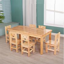 Kindergarten special table solid wood childrens desks and chairs home learning small dining table early education rectangular handmade desk