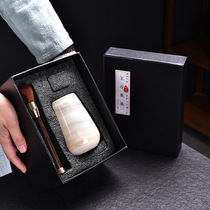 High-end jade tea ceremony ebony wood cup washer tea tweezers tea cup tea ceremony tea ceremony six gentlemen gift box set