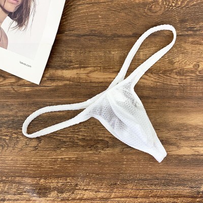 Men's Mesh Breathable Low-Waist U-Convex Slim Fashion Elastic Solid Color Trendy Men's Mesh Briefs