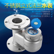 304 flange vertical water meter stainless steel industrial vertical mechanical flange hot water meter top in and bottom out bottom in and top out