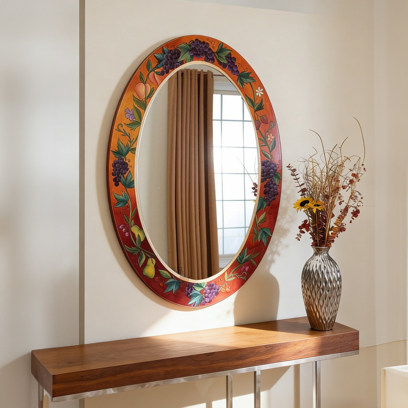 French-Style Vintage Decorative Hanging Mirror, Antique-Style Oval Mirror, 2026 Hot-Selling American Country-Style Sideboard with a Sense of Atmosphere French-Style Vintage Decorative Hanging Mirror, Antique-Style Oval Mirror, 2026 Hot-Selling American Country-Style Sideboard with a Sense of Atmosphere