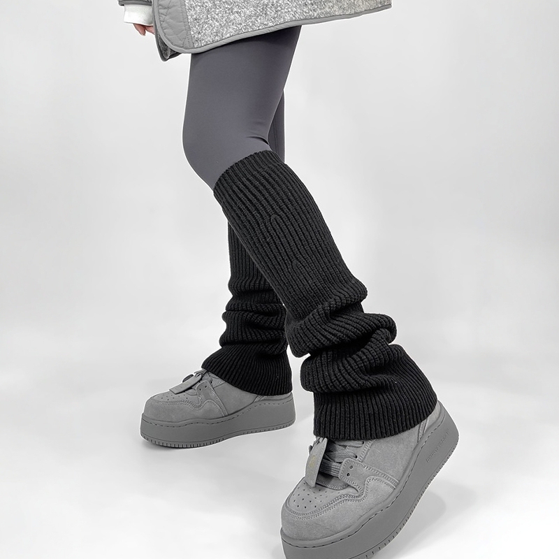 Korean-Style Knitted Viscose Heavy-Duty Slouch Socks for Women, Autumn and Winter Thickened Warm Leg Warmers, Same Style as Popular on Instagram, Y2K Long Leg Warmers