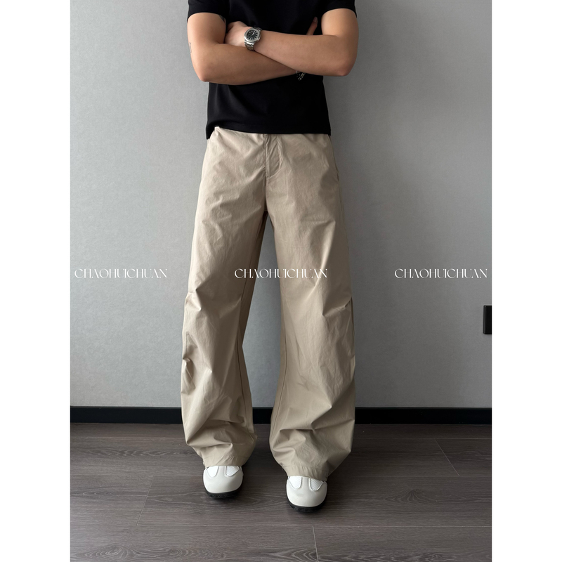 Super Stylish | Japanese Retro Structured Wide-Leg Scimitar Pants, Thin Spring/Summer Casual Versatile Style