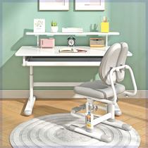 Childrens study table household solid wood desk primary school student writing desk and chair set hand lift computer desk office desk
