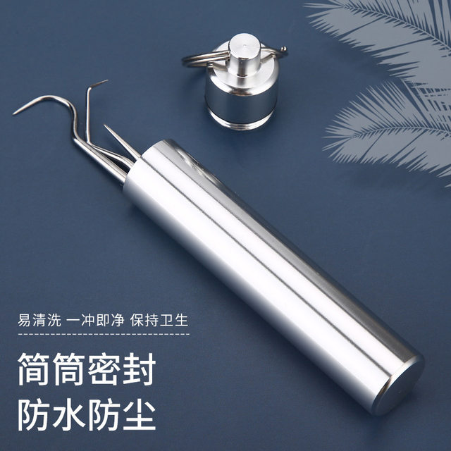 German Seiko 316 Stainless Steel Toothpick Portable Tooth Picking Artifact Portable Dental Floss Ultra-Fine Oral Tooth Hook Needle