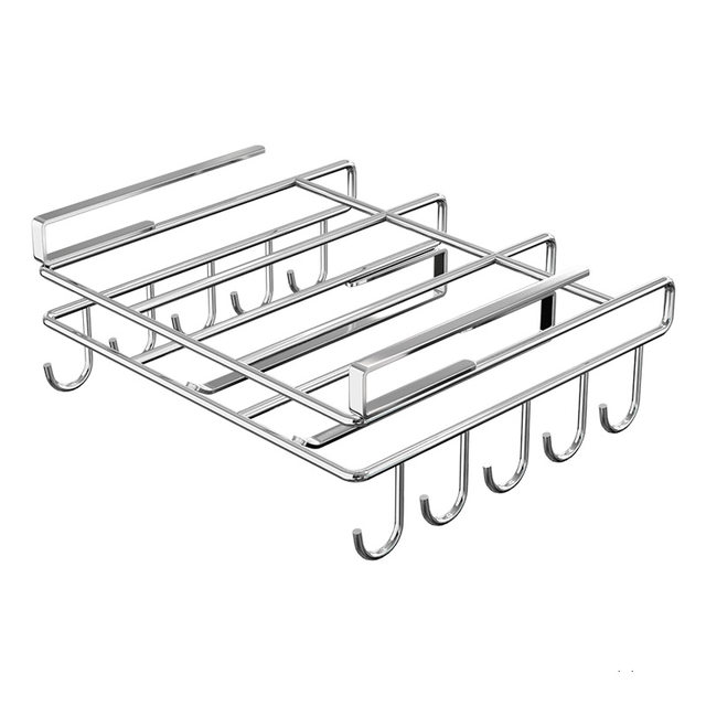 Kitchen cabinet wall cabinet under-hanging storage rack multi-functional pot lid rack hanging under-hanging rack hook chopping board paper towel holder