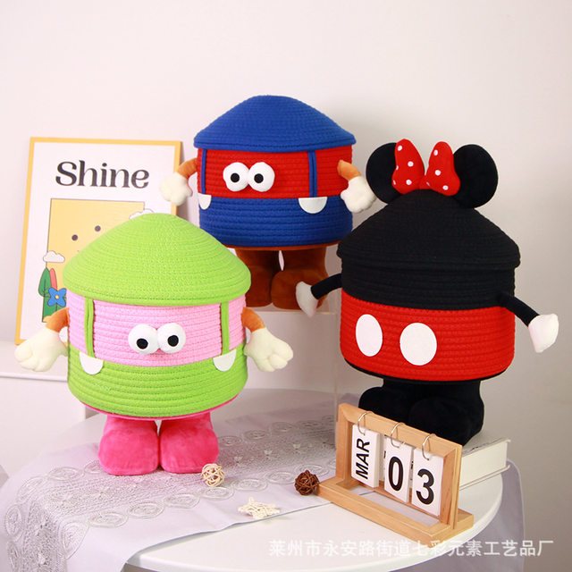 Little Monster Storage Basket Woven Desktop Bedside Home Storage Cute Cartoon Funny Dopamine Storage Basket