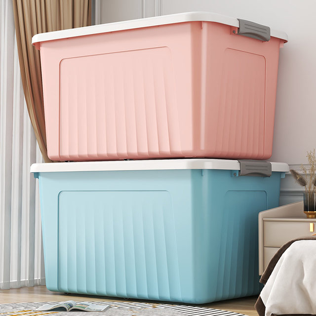 Thickened Extra-Large Storage Box for Household Use, Plastic Clothes and Quilt Organizing Box, Large-Capacity Storage Box for Snacks and Toys