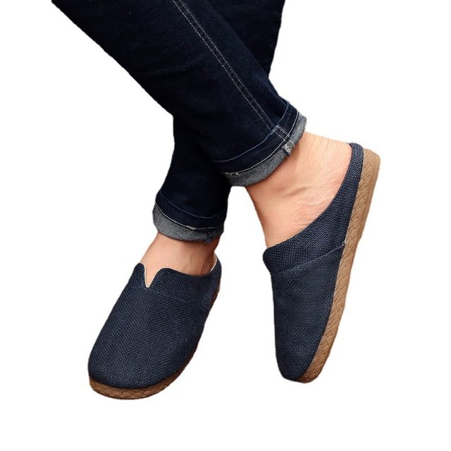 Summer ethnic style linen slippers, straw sandals, plain shoes, Baotou slippers, linen shoes, handmade straw shoes for men