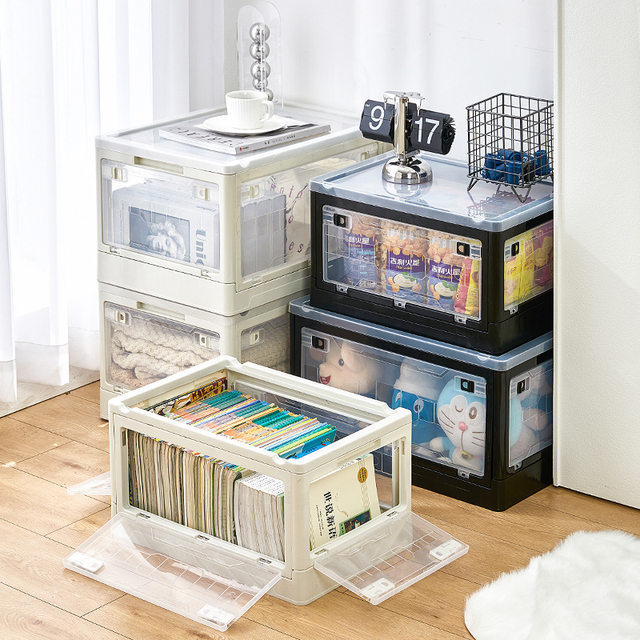 Transparent Foldable Storage Box, Outdoor Camping Storage Box, Clothes, Toys, Snacks, Large-Capacity Storage Box, Bedside Table