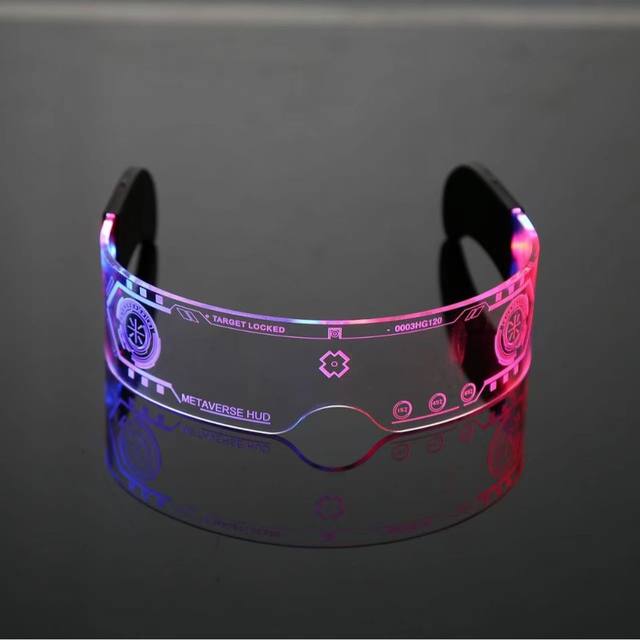 Children's glowing glasses color change and luminous technology sense futuristic glasses street dance performance accessories trendy and fashionable LEDLl