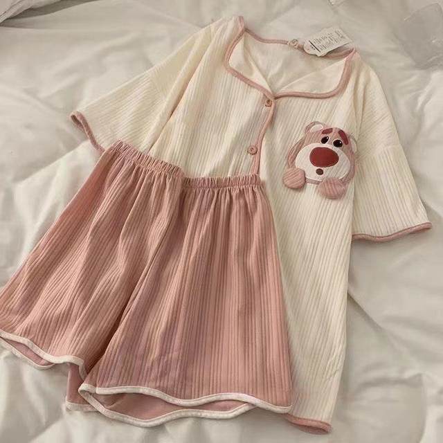 Cute Pacha Dog Pajamas Girls Summer New Casual Casual Loose Internet Celebrity Short Sleeve Outerwear Home Clothes Set