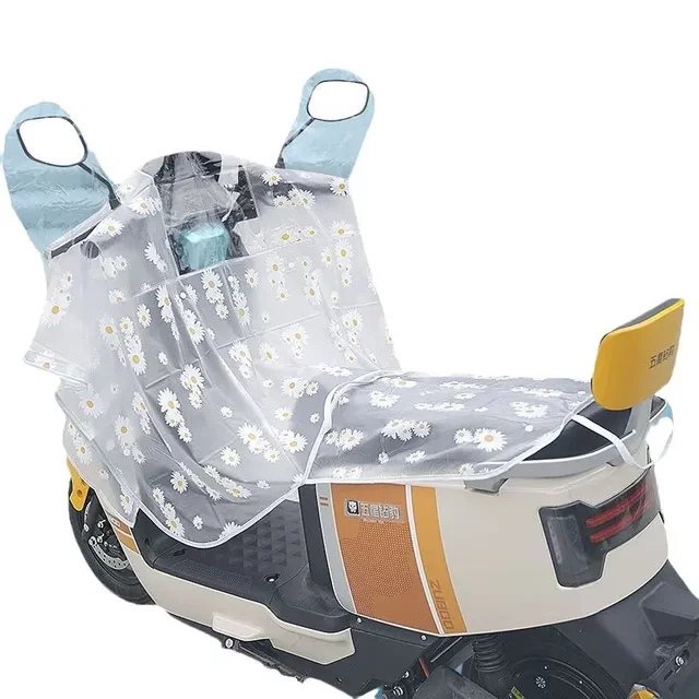 Electric Vehicle Front Rain Cover, Windproof and Rainproof, Transparent, Windproof and Dustproof, All-In-One Universal Rain Poncho