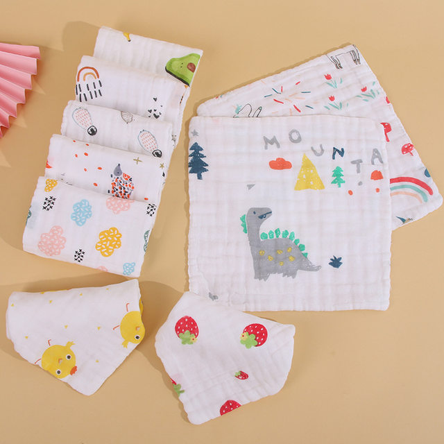 Baby Towel Pure Cotton Six-Layer A-Grade Gauze Towel Newborn Baby Towel Children's Face Towel Saliva Towel Square Towel